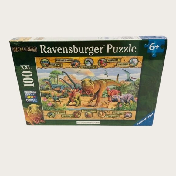 Ravensburger Dinosaurs XXL 100 Piece Jigsaw Puzzle Ages 6+ Educational New - Picture 1 of 5